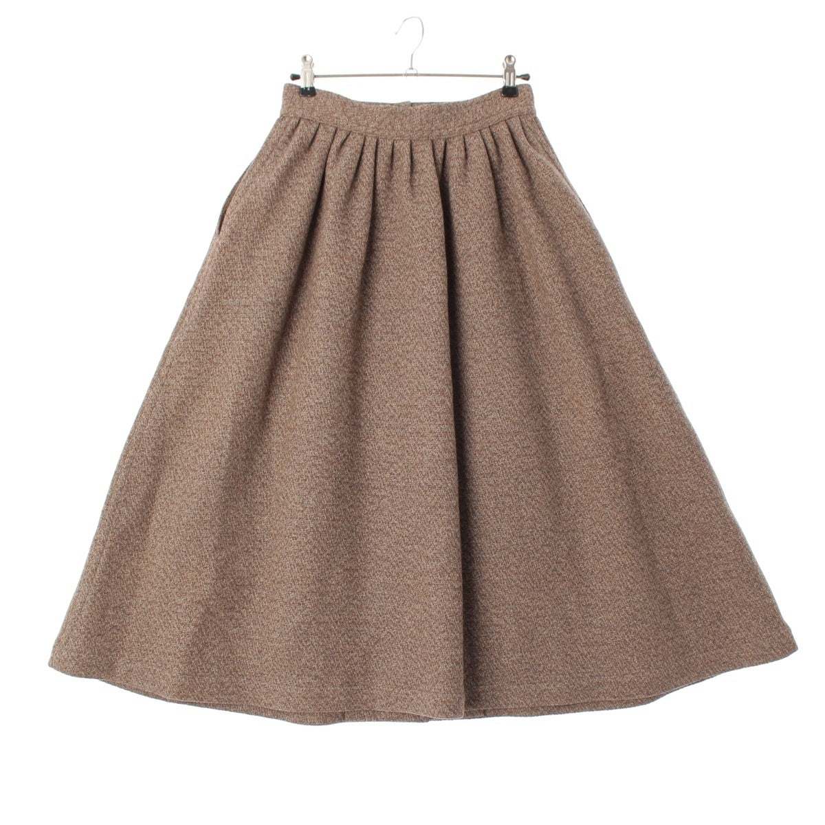 COMME des GARCONS 4-pleat front opening button skirt beige