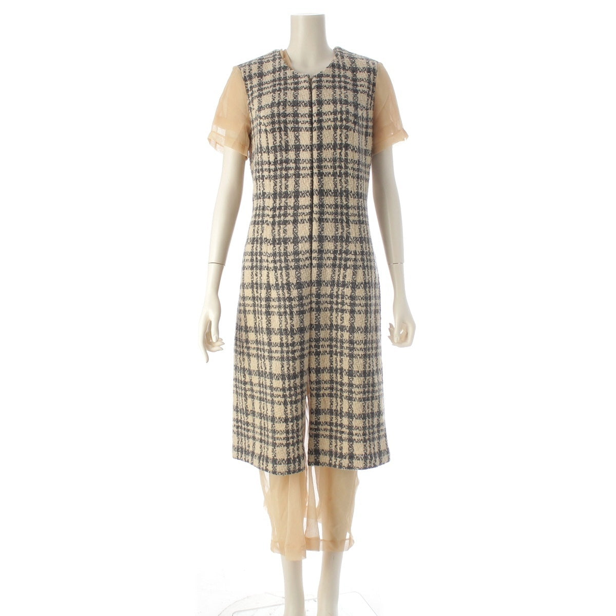 COMME des GARCONS wool Adult punk check design one piece GO-04027M beige M