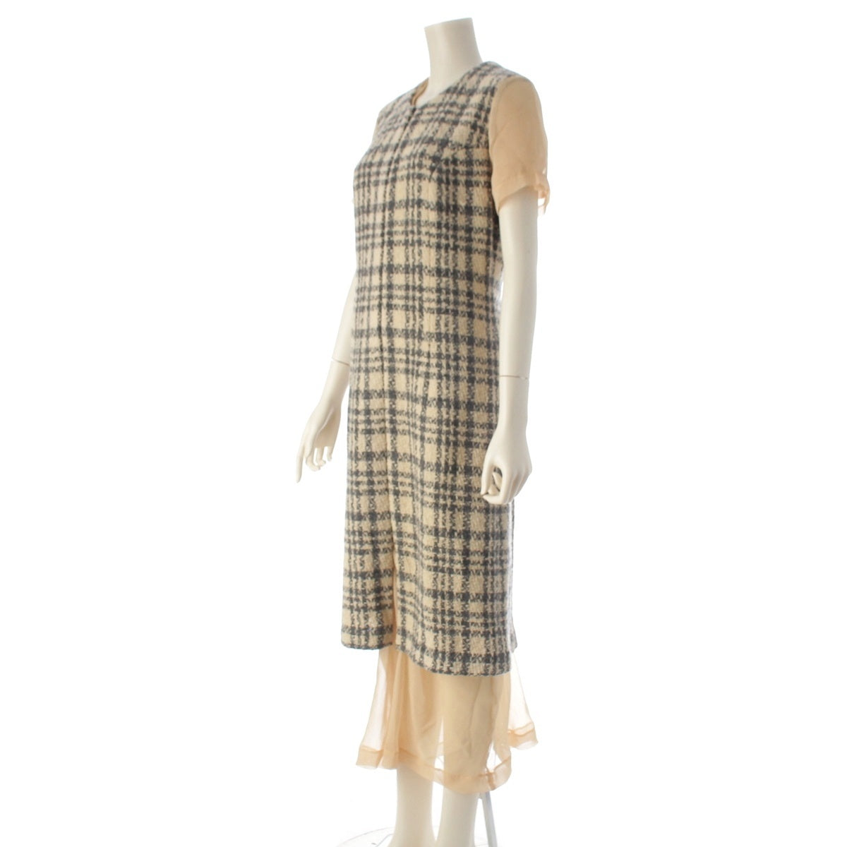 COMME des GARCONS wool Adult punk check design one piece GO-04027M beige M
