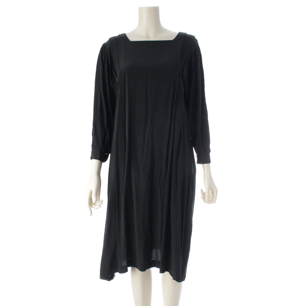 COMME des GARCONS Square neck, pleated design one piece black