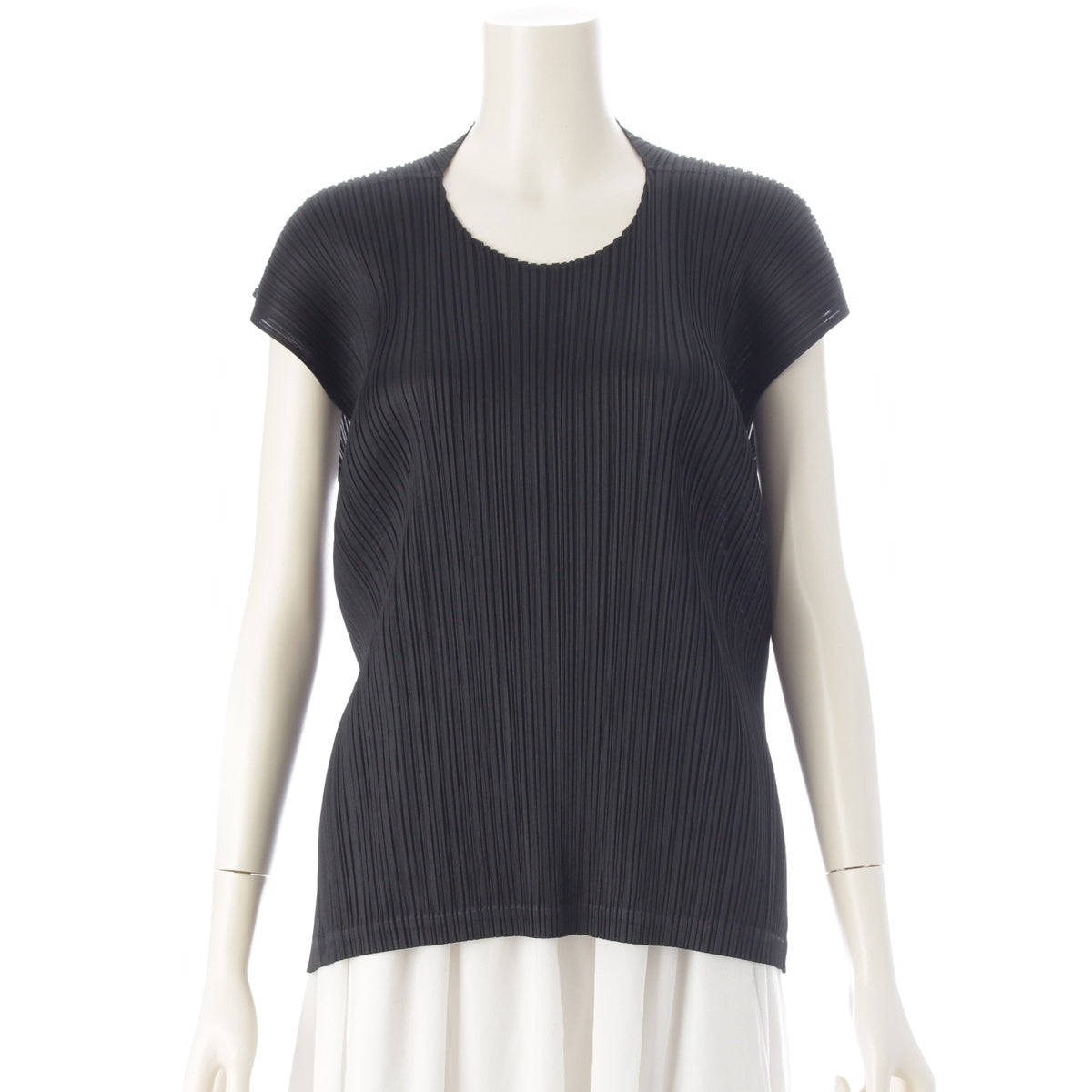 ISSEY MIYAKE Pleated Please ARTICHOKE polyester No sleeve Cut tops PP41JK451 black 3