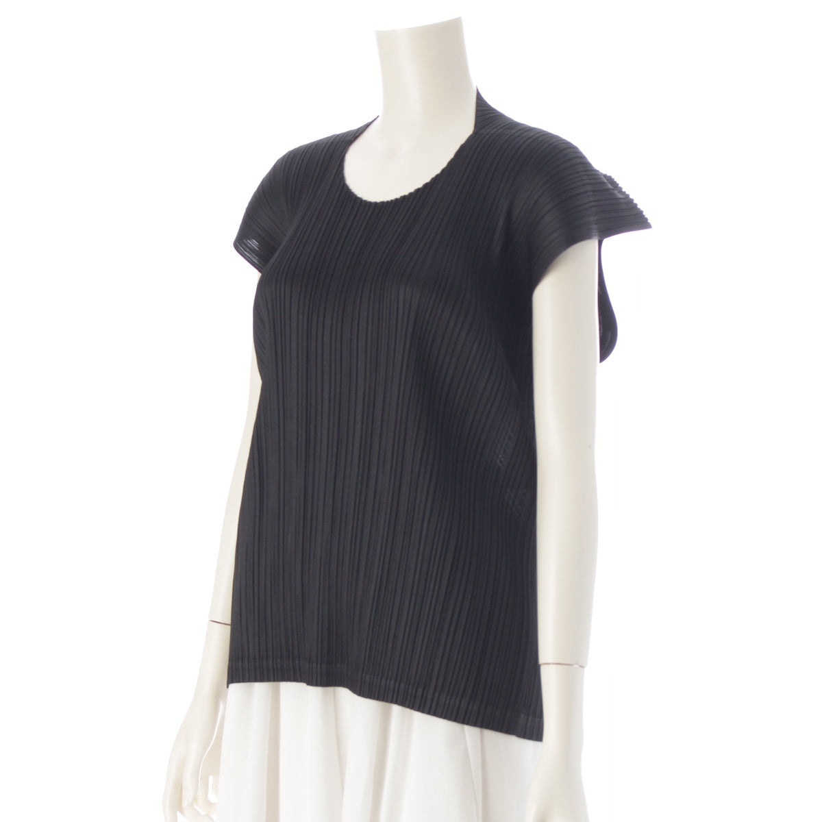 ISSEY MIYAKE Pleated Please ARTICHOKE polyester No sleeve Cut tops PP41JK451 black 3