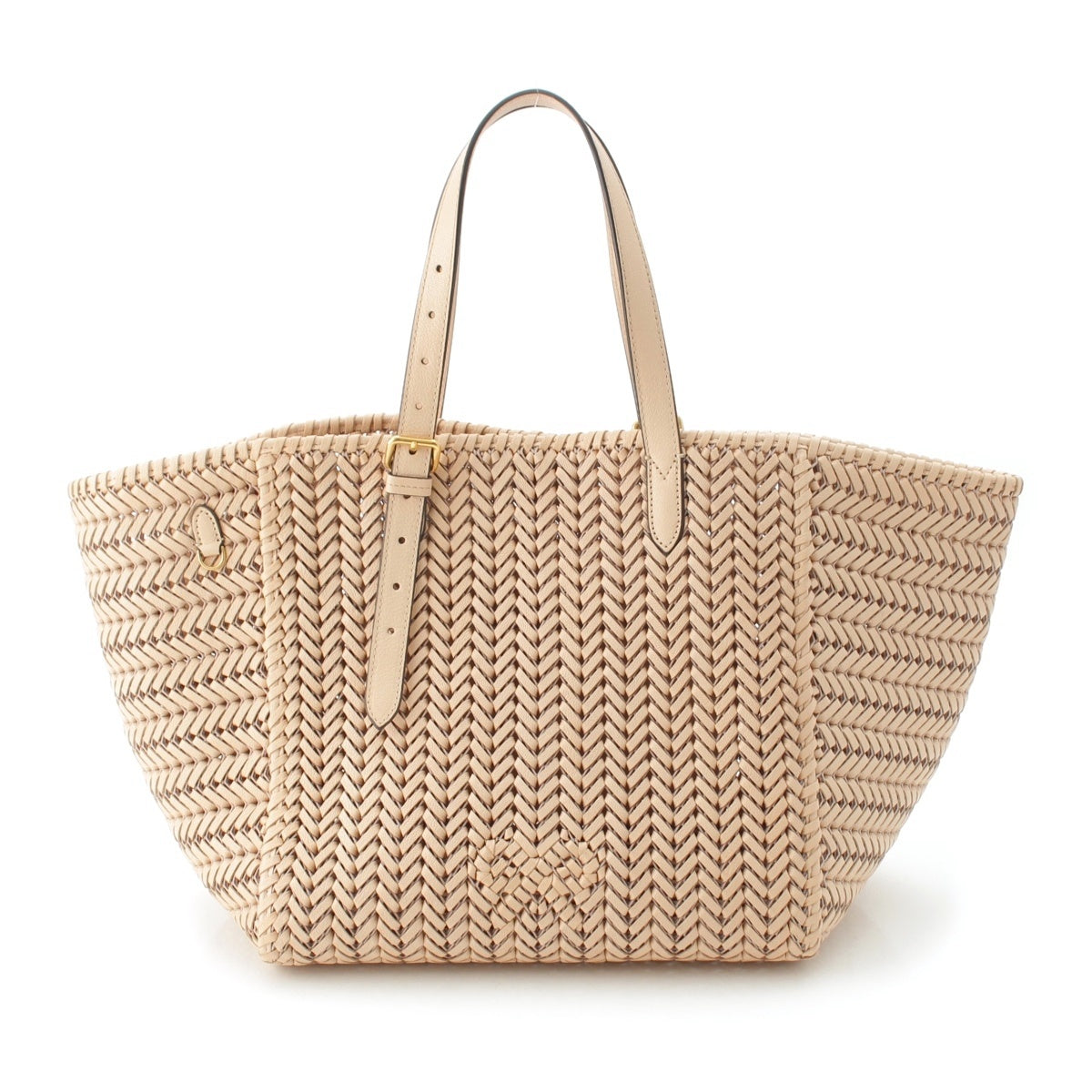 Anya Hindmarch Neeson leather Square Tote Bag pink beige