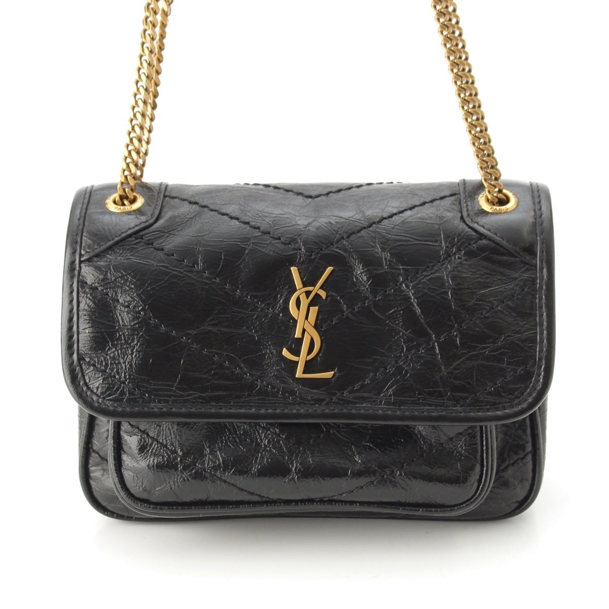 SAINT LAURENT NIKI MINI Quilted leather Chain Shoulder Bag 84608 black
