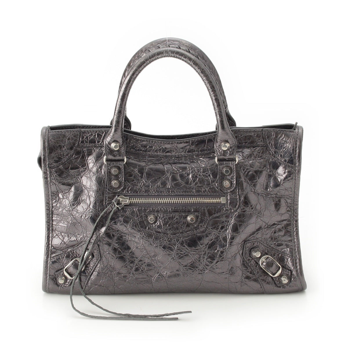 BALENCIAGA Le City Small leather 2WAY Shoulder Handbag 797789 Steel Gray