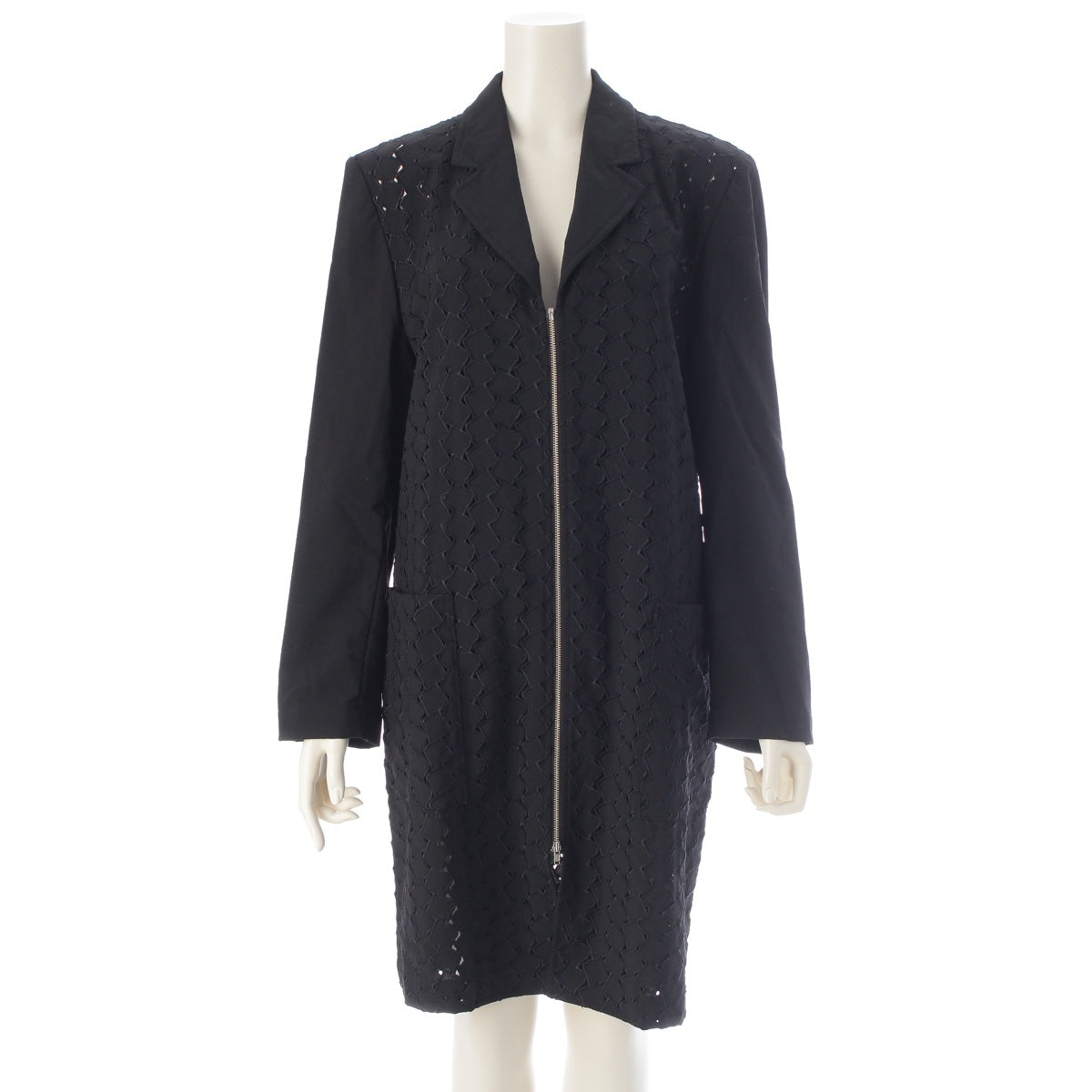 tricot COMME des GARCONS wool Zip docking coat TJ-110100 black Free size