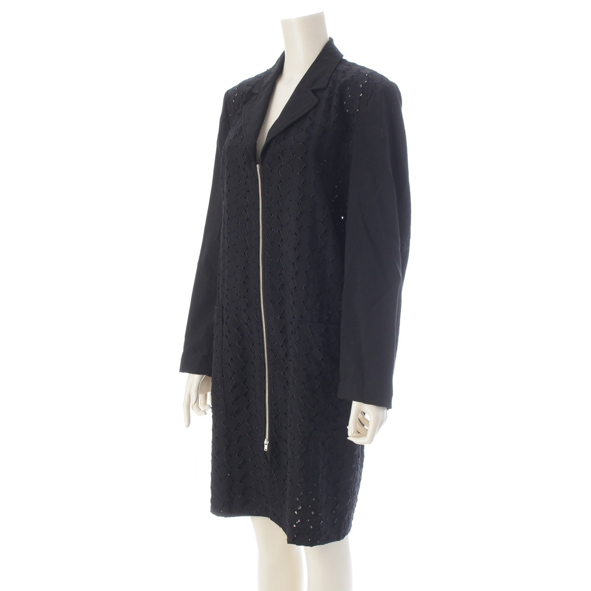 tricot COMME des GARCONS wool Zip docking coat TJ-110100 black Free size