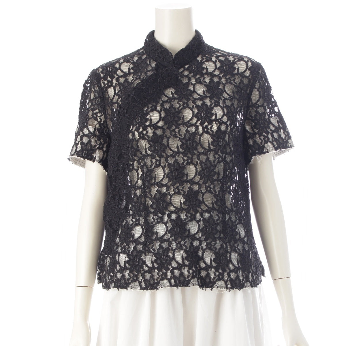COMME des GARCONS COMME des GARCONS Comcom Nylon race tops Short sleeve floral pattern RE-B206 black S