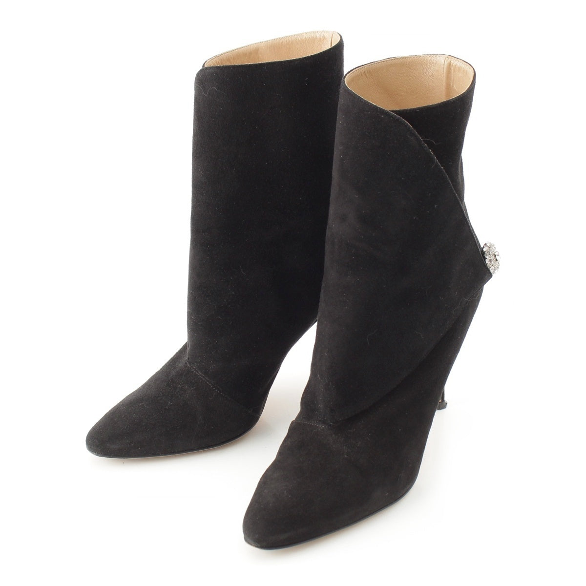 MANOLO BLAHNIK DIAZHIGRI suede Bijoux boots short boots black 37 1/2