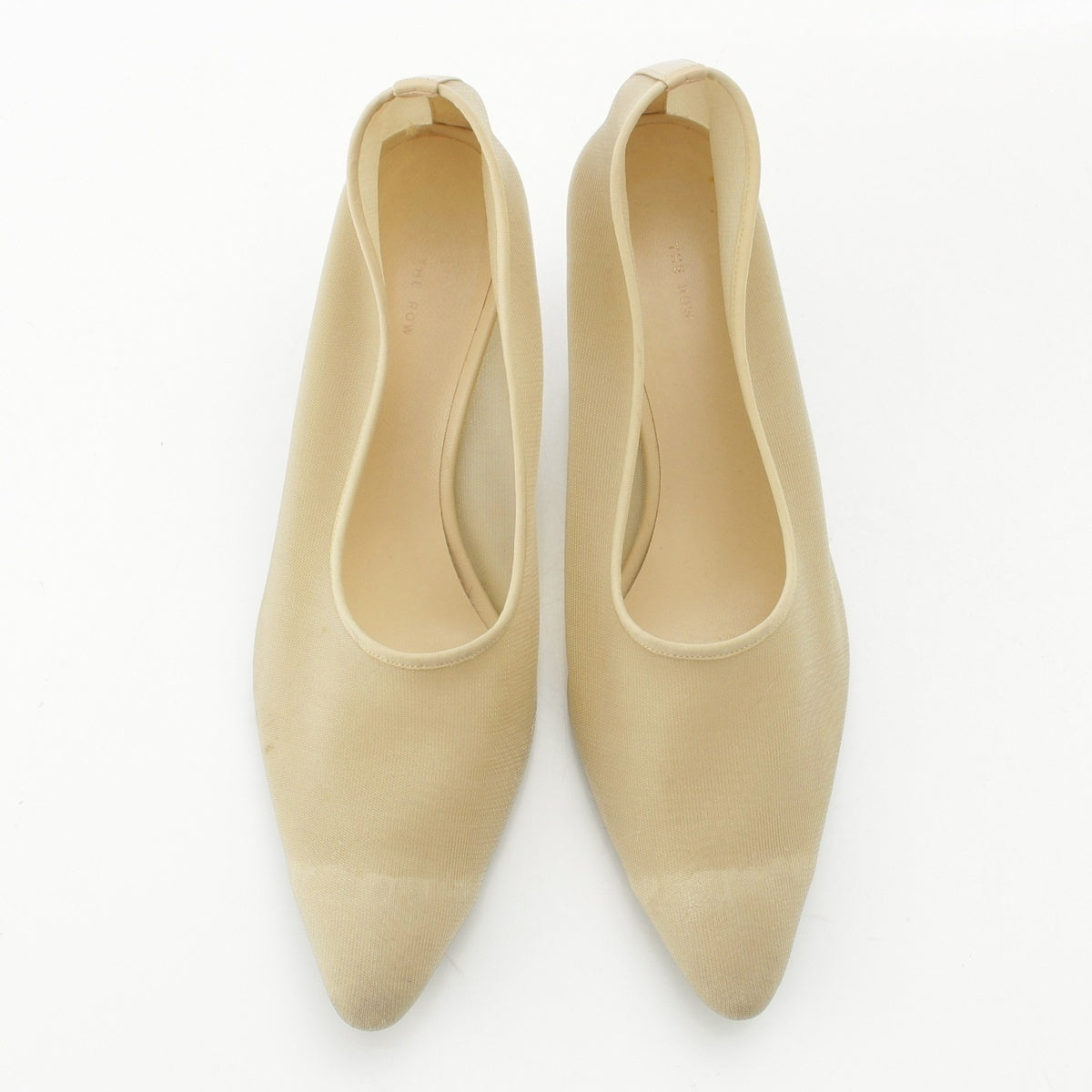 THE ROW leather Mesh clear heel pumps beige 39