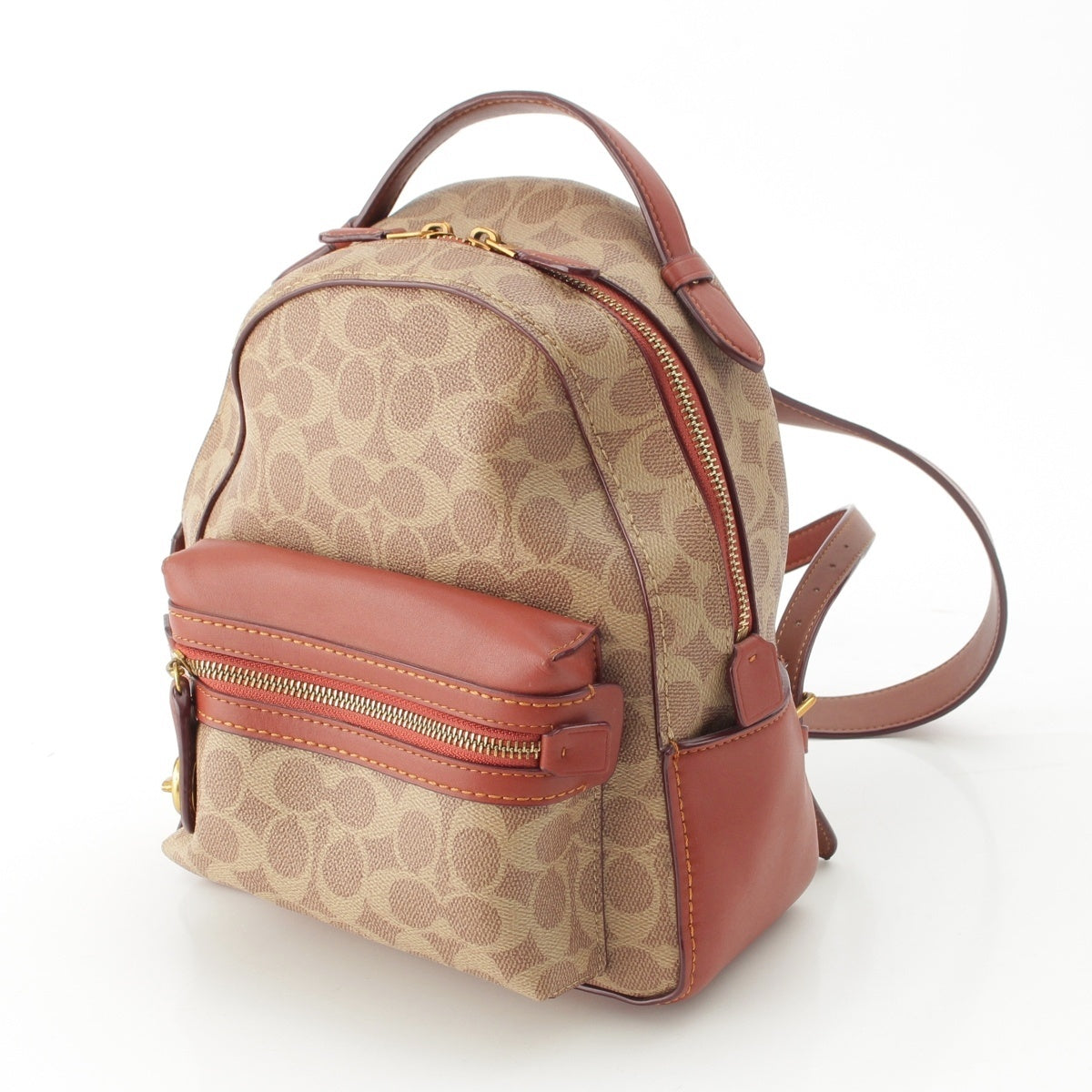 COACH PVC Signature Backpack Daypack Backpack 32715 Beige brown