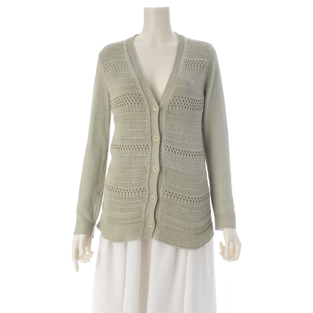 Loro Piana Cotton silk knit cardigan green 42