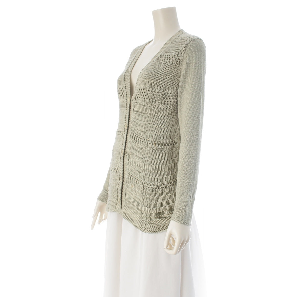 Loro Piana Cotton silk knit cardigan green 42