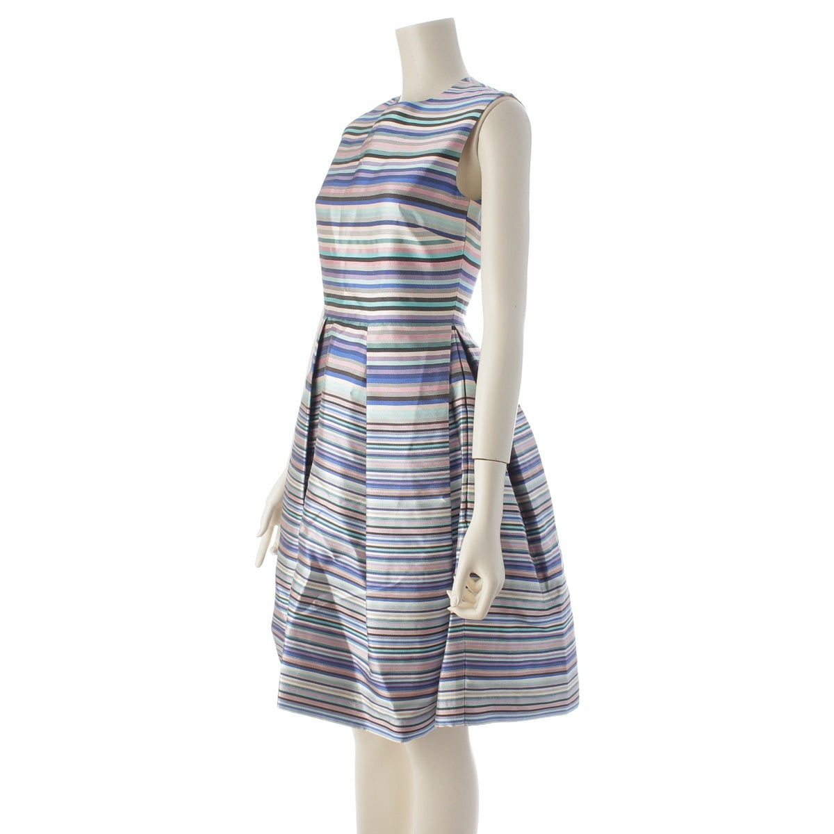 Dior Silk taffeta Border sleeveless one piece dress 4E21661A1672 Blue multicolor F34
