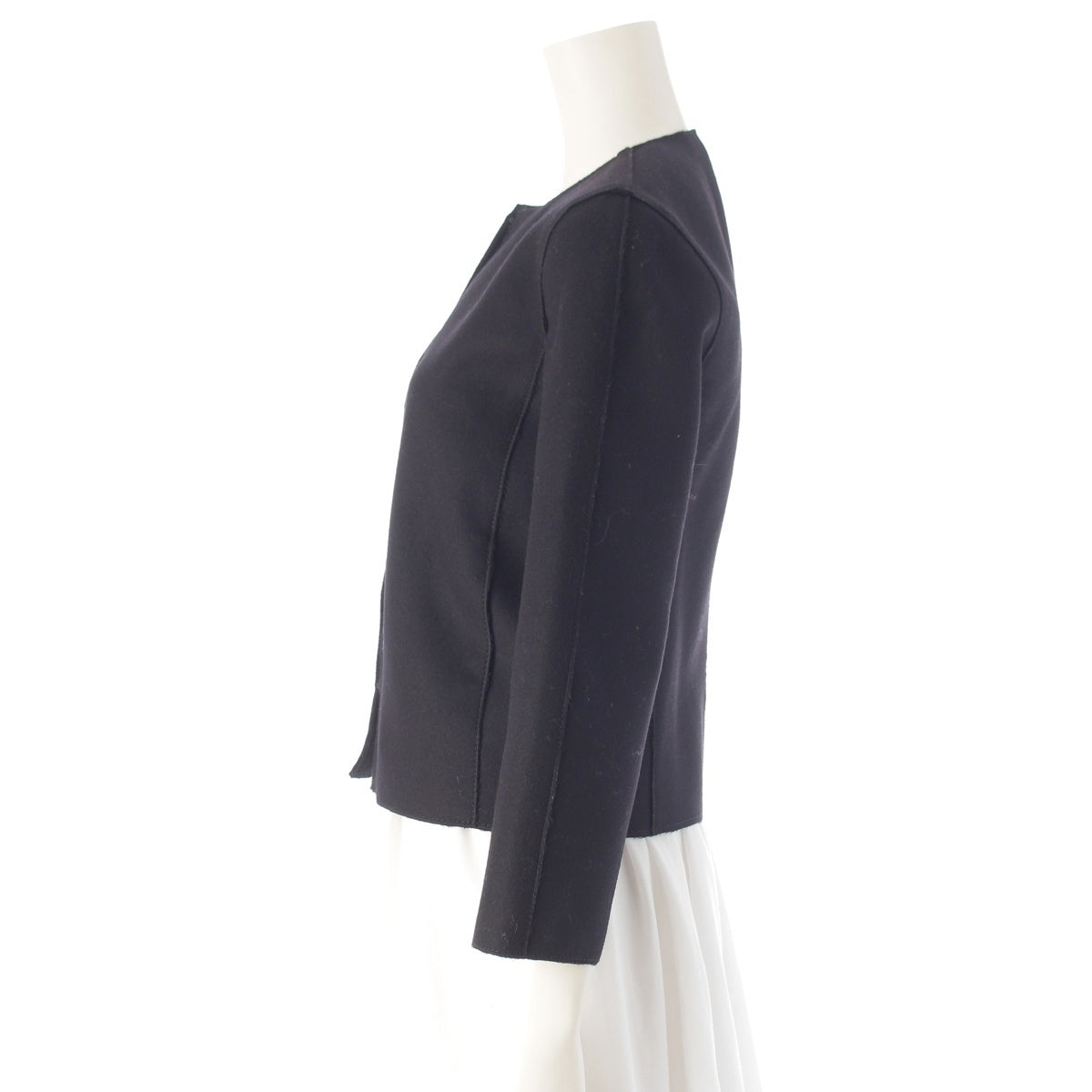 PRADA Collarless, seam-fastened, hook-and-eye jacket Blouson black