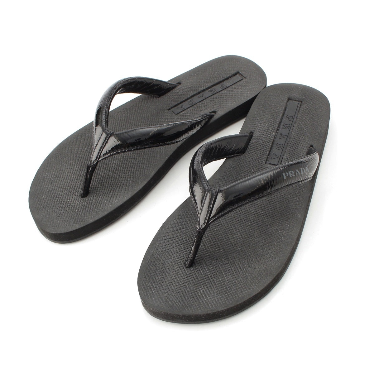 PRADA rubber flat Beach sandal black 35