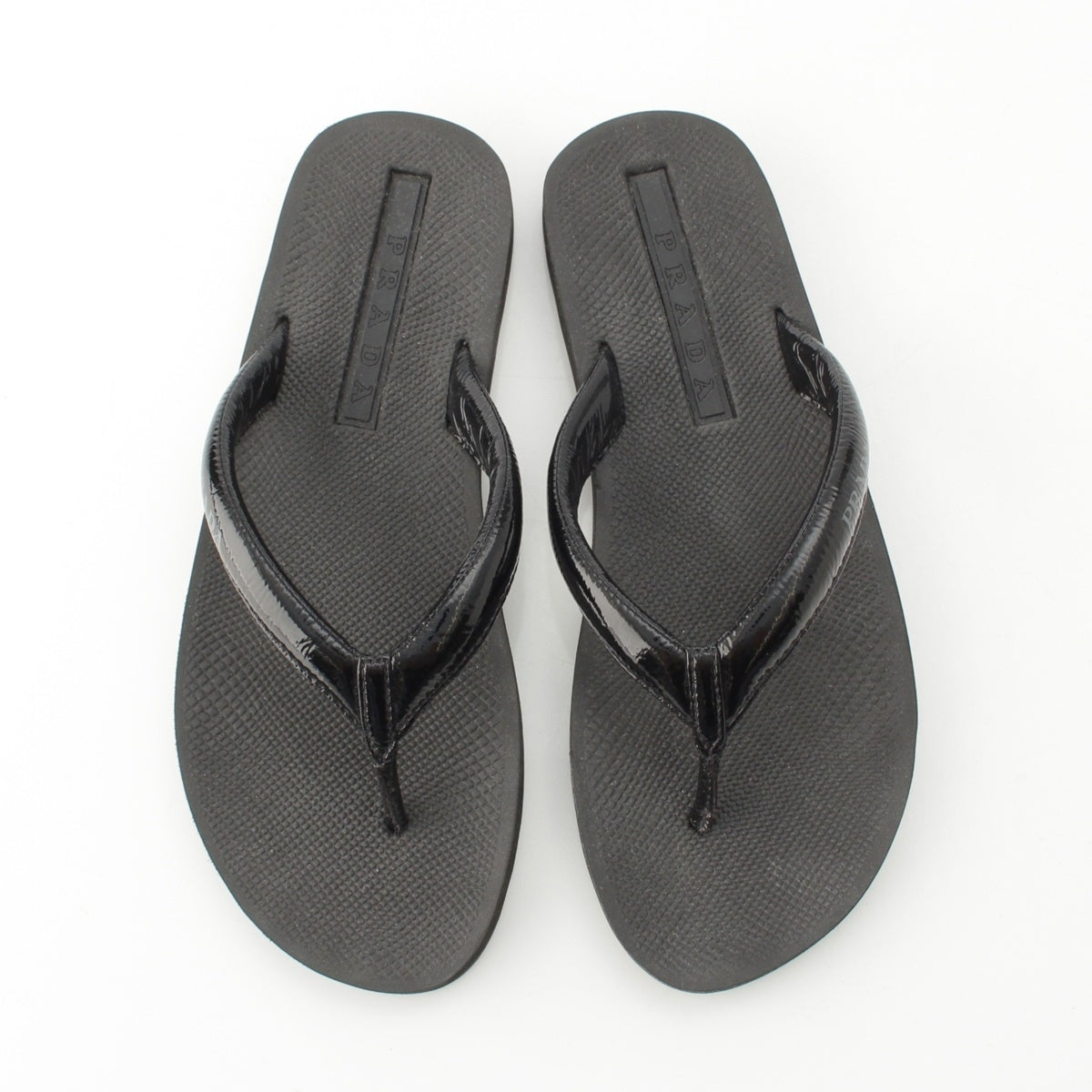 PRADA rubber flat Beach sandal black 35