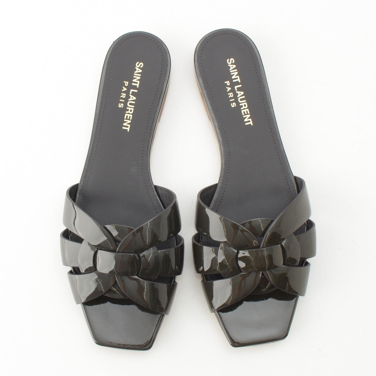 SAINT LAURENT Tribute leather Mule Sandals 472064 black 37