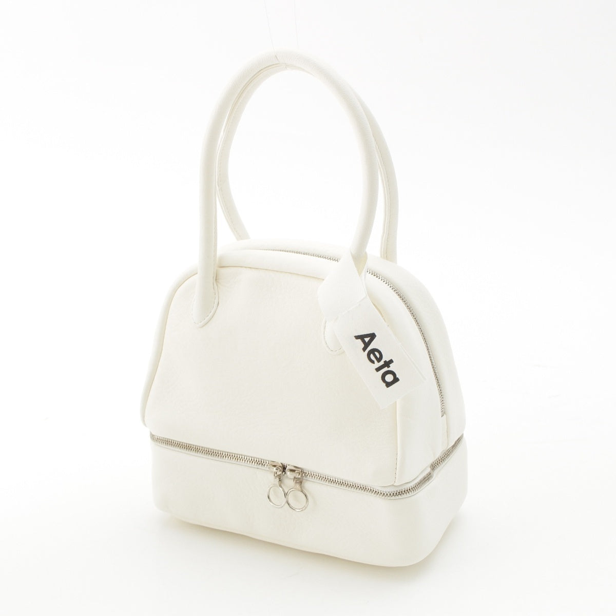 Aeta Dearskin Mini Boston Handbag white