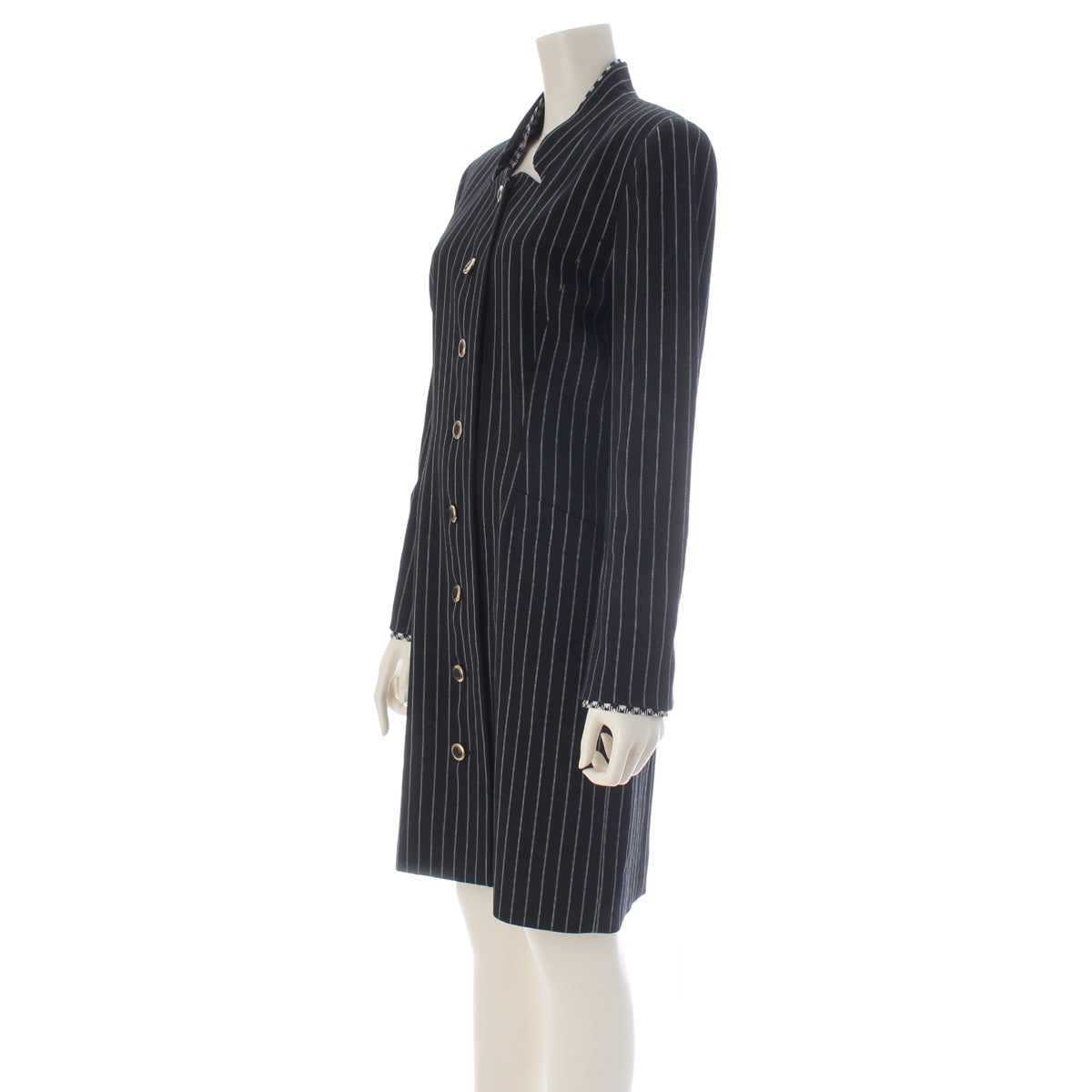 Dior Mademoiselle wool stripe Jacket coat black L
