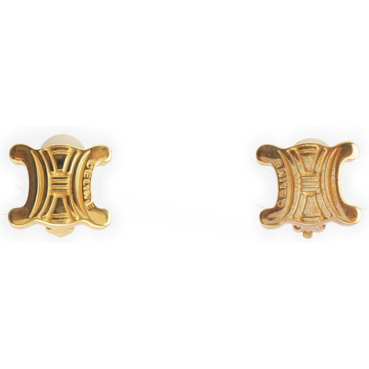 CELINE Triomphe Macadam Earring Binaural Accessories gold