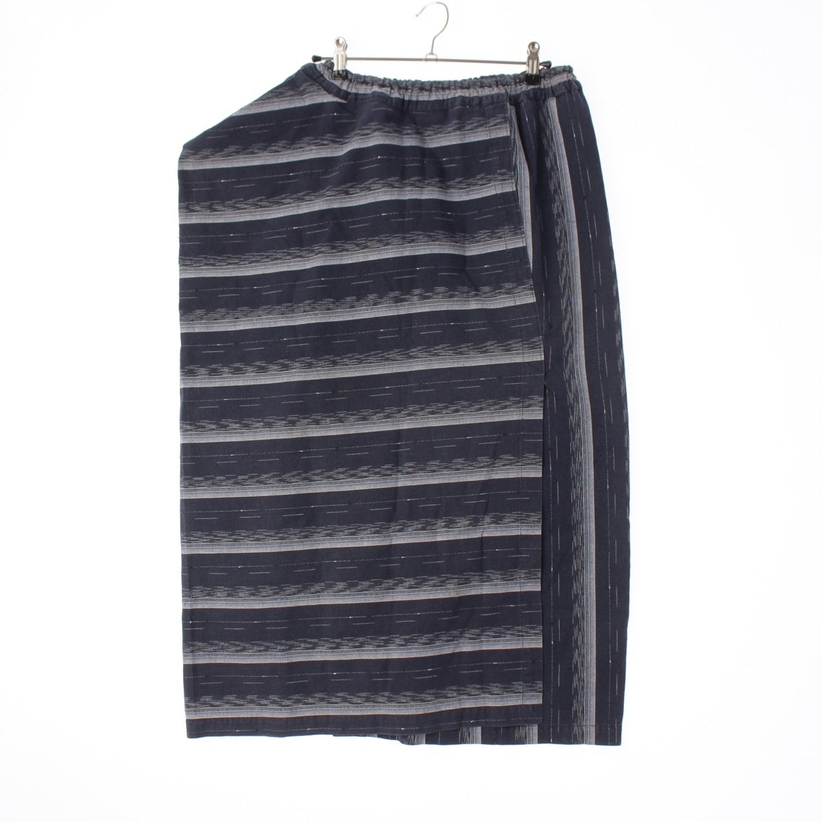 ISSEY MIYAKE cotton Brush Tag Border skirt Bottoms JS52315 blue 9