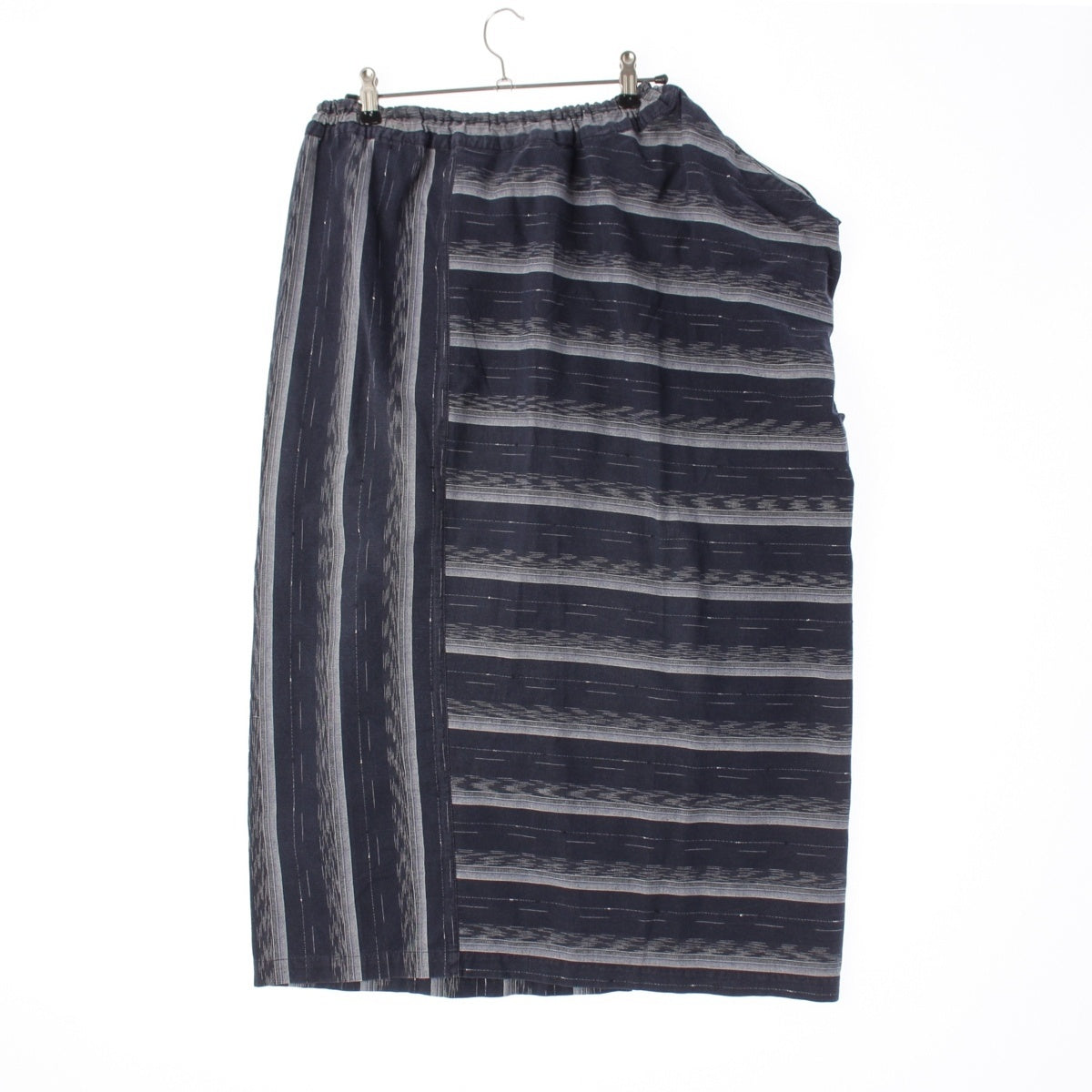 ISSEY MIYAKE cotton Brush Tag Border skirt Bottoms JS52315 blue 9
