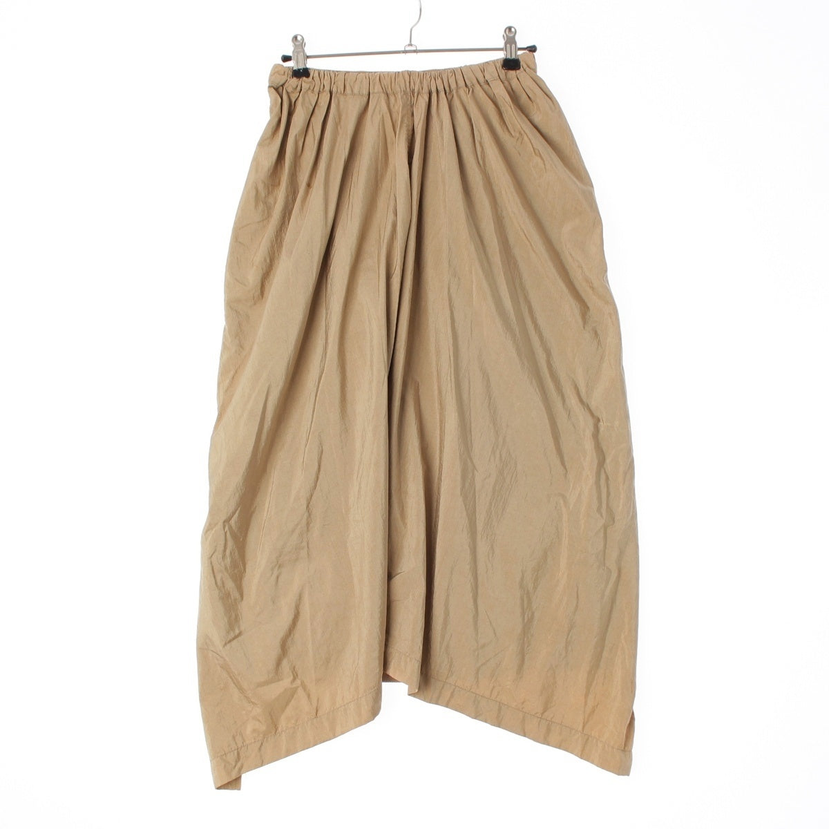 ISSEY MIYAKE cotton Pen tag, nylon trim skirt JS51095 beige 9