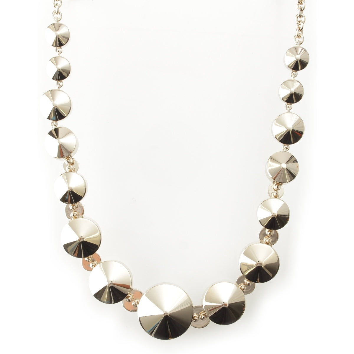 CHANEL Stone COCO Mark Bijou Chain Long Necklace Silver White Gold