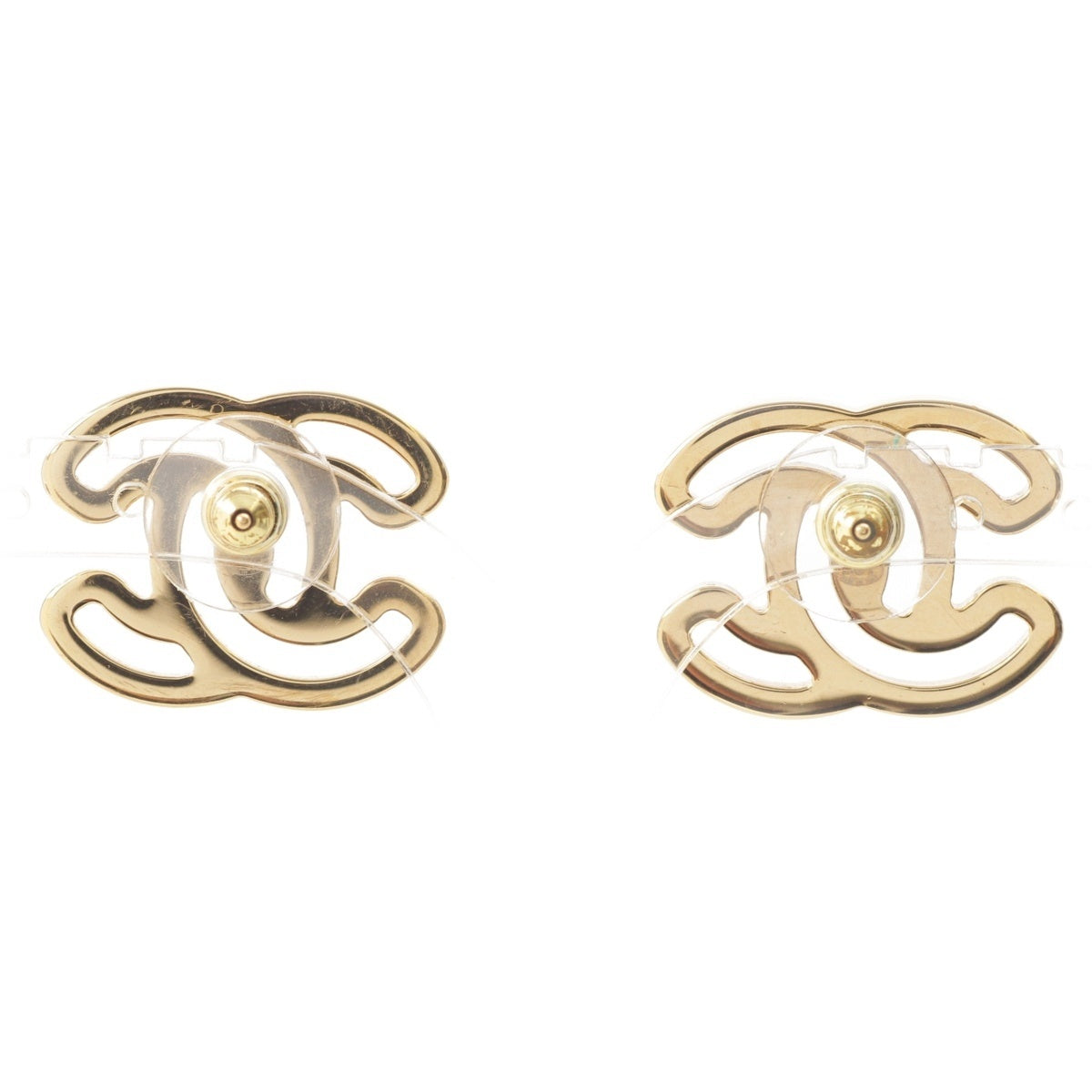 CHANEL COCO Mark logo Pierce For both ears Gold x Black