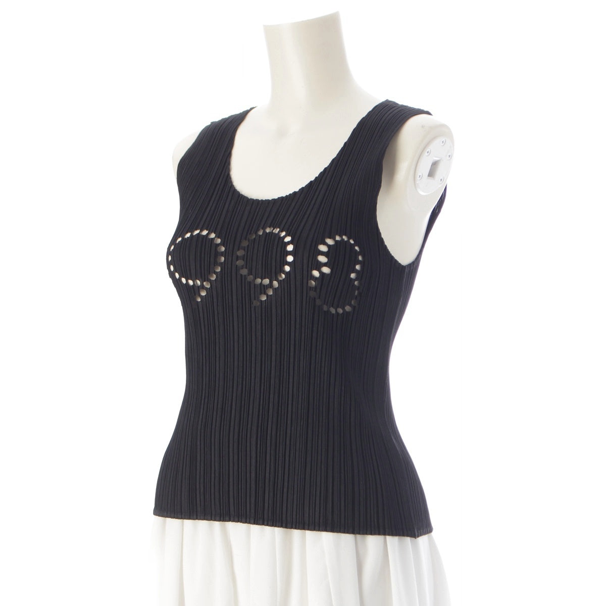 ISSEY MIYAKE Pleated Please Sleeveless perforated Cut tops PP82-JK900 black 3