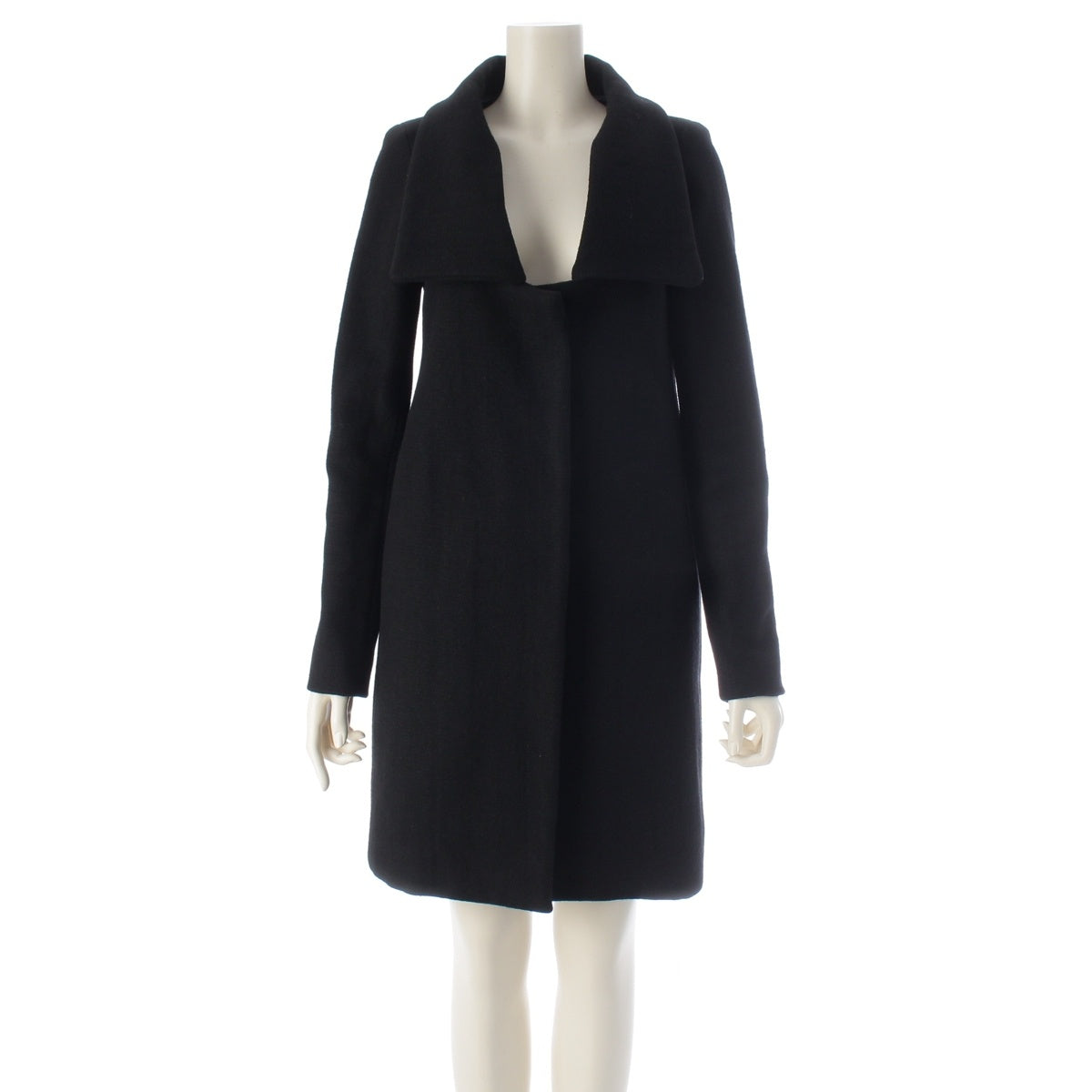 Chloe wool 2-Way Lapel Long coat black T34