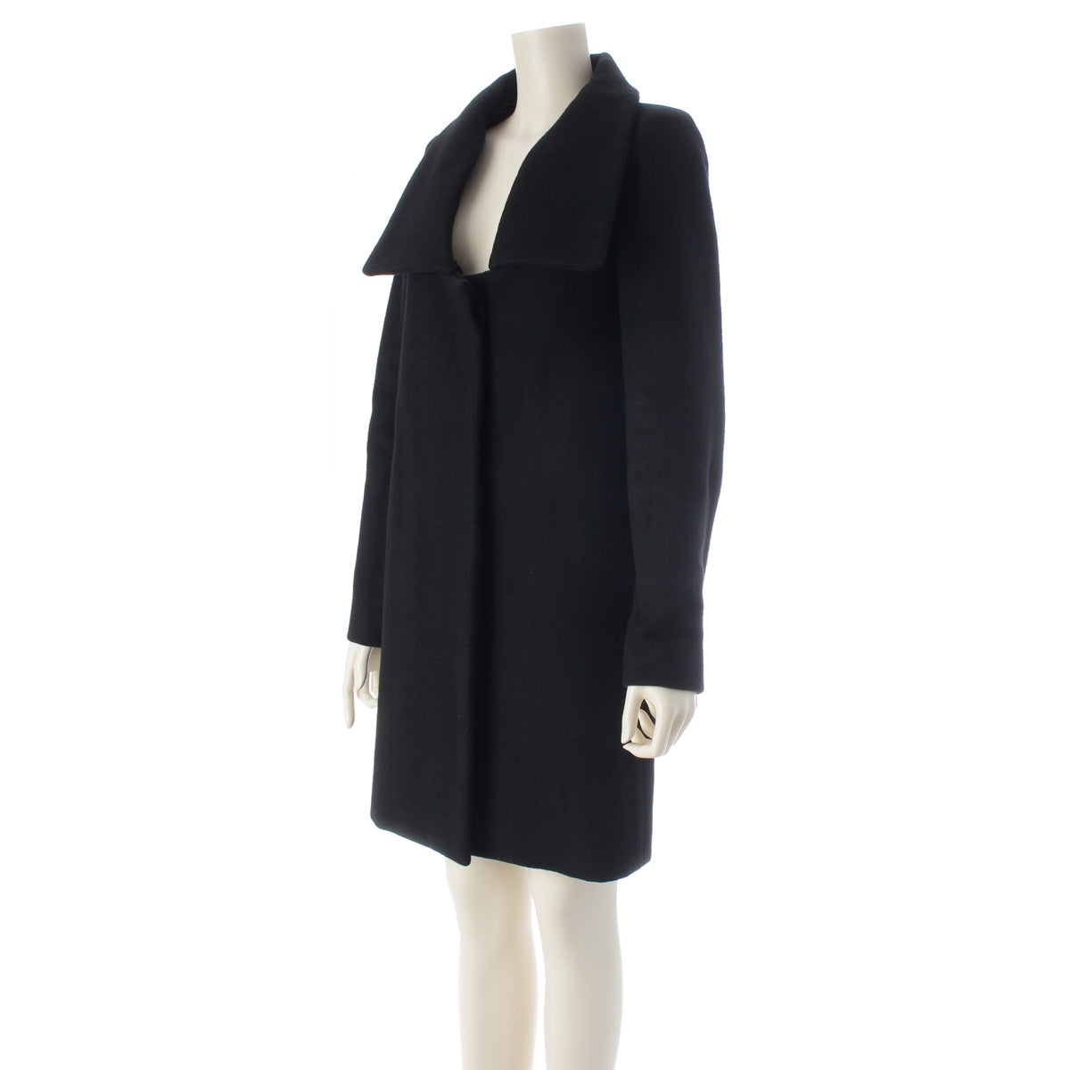 Chloe wool 2-Way Lapel Long coat black T34