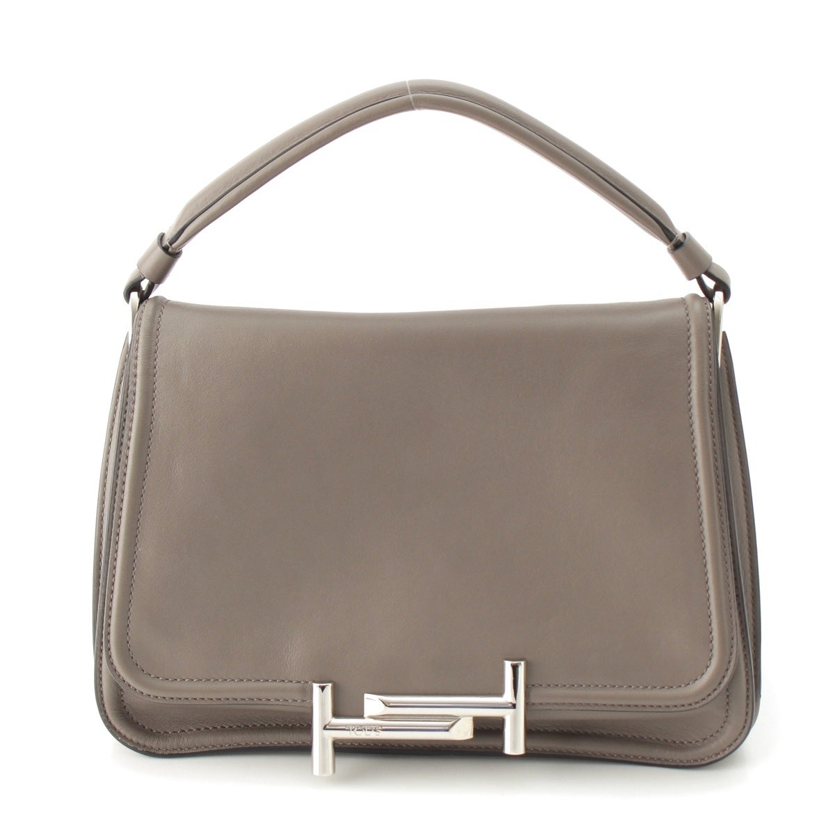 TOD’S leather Flap Double T 2WAY Shoulder Bag gray