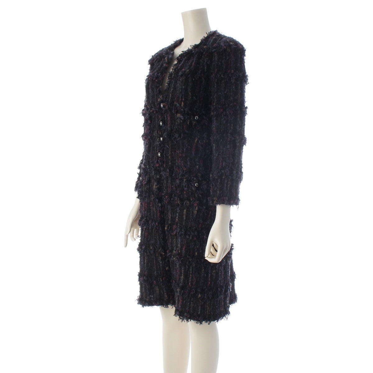 CHANEL cotton Logo Tweed Long coat P27752 multicolor 38