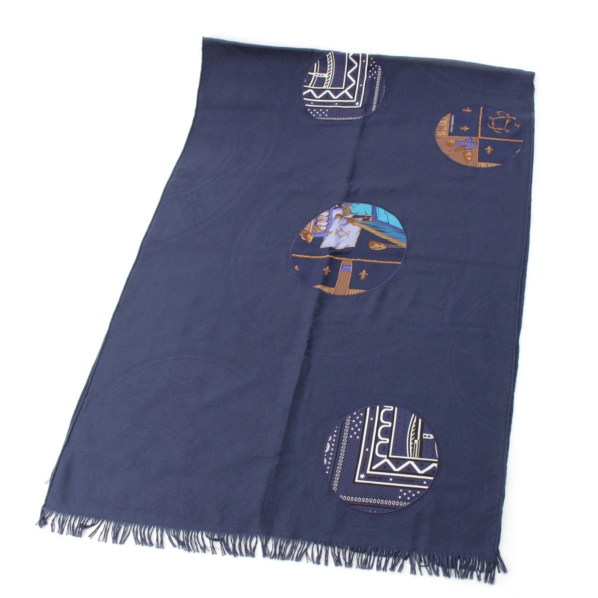 HERMES cashmere silk Cashmere Silk New Libris Silk Patch Stall Navy