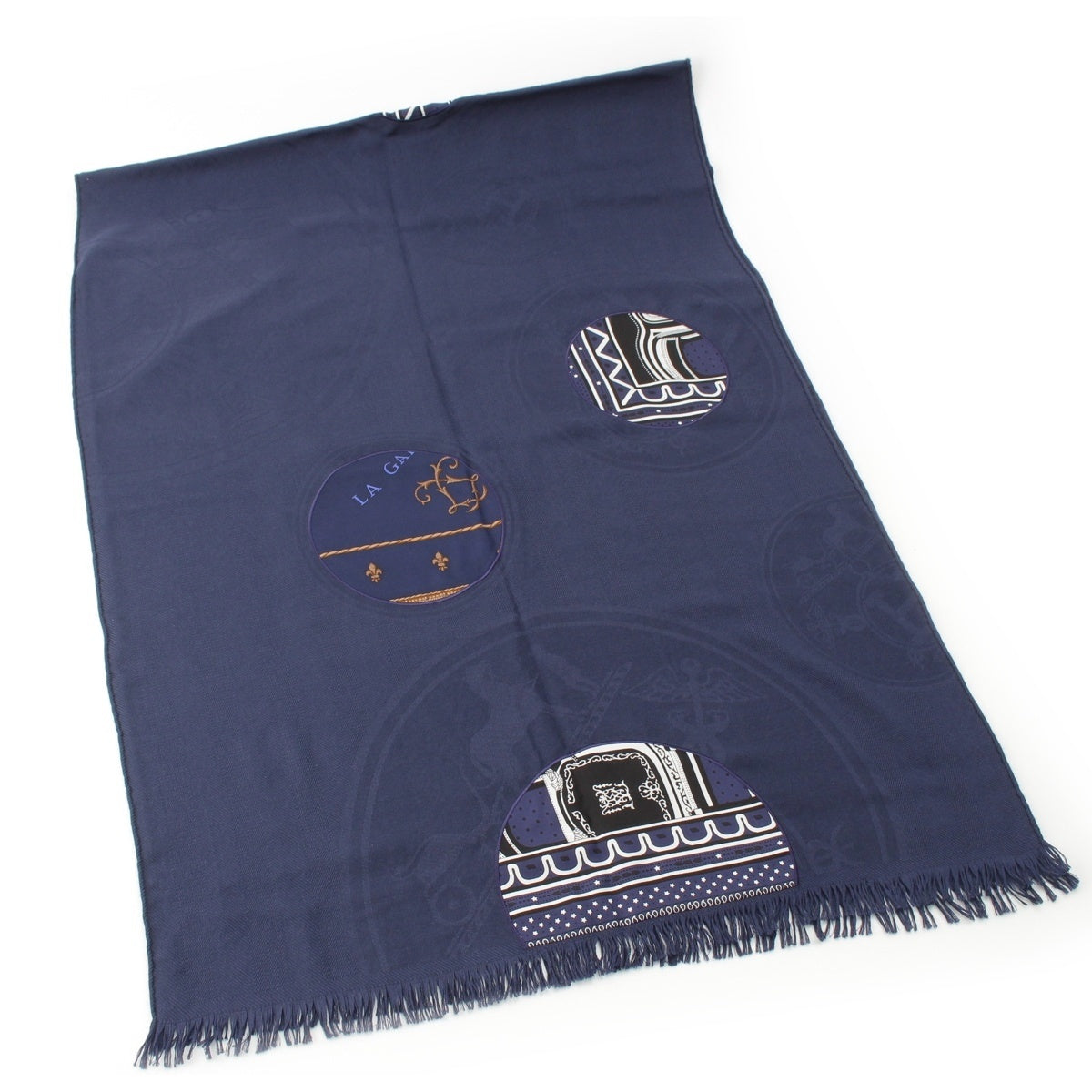 HERMES cashmere silk Cashmere Silk New Libris Silk Patch Stall Navy