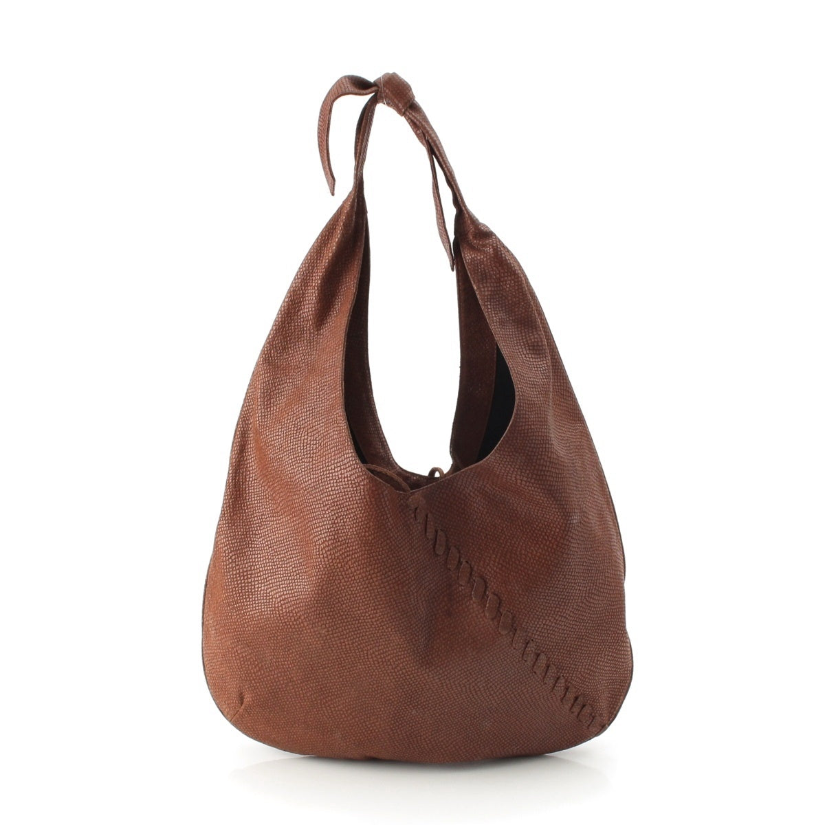 ISSEY MIYAKE leather Embossing bag Pouch Sample Brown