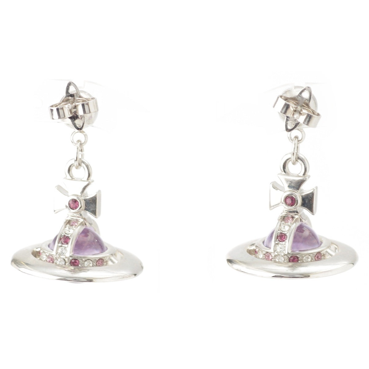 Vivienne Westwood Orb Logo Colored Stone Pierce Silver purple