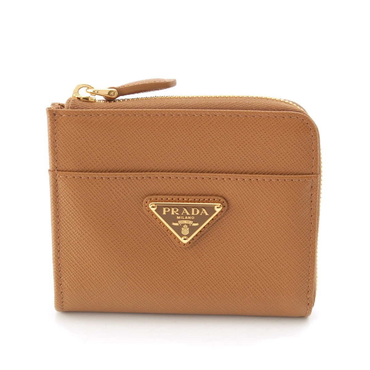 PRADA Safiano logo zip Purse 1ML060 Brown