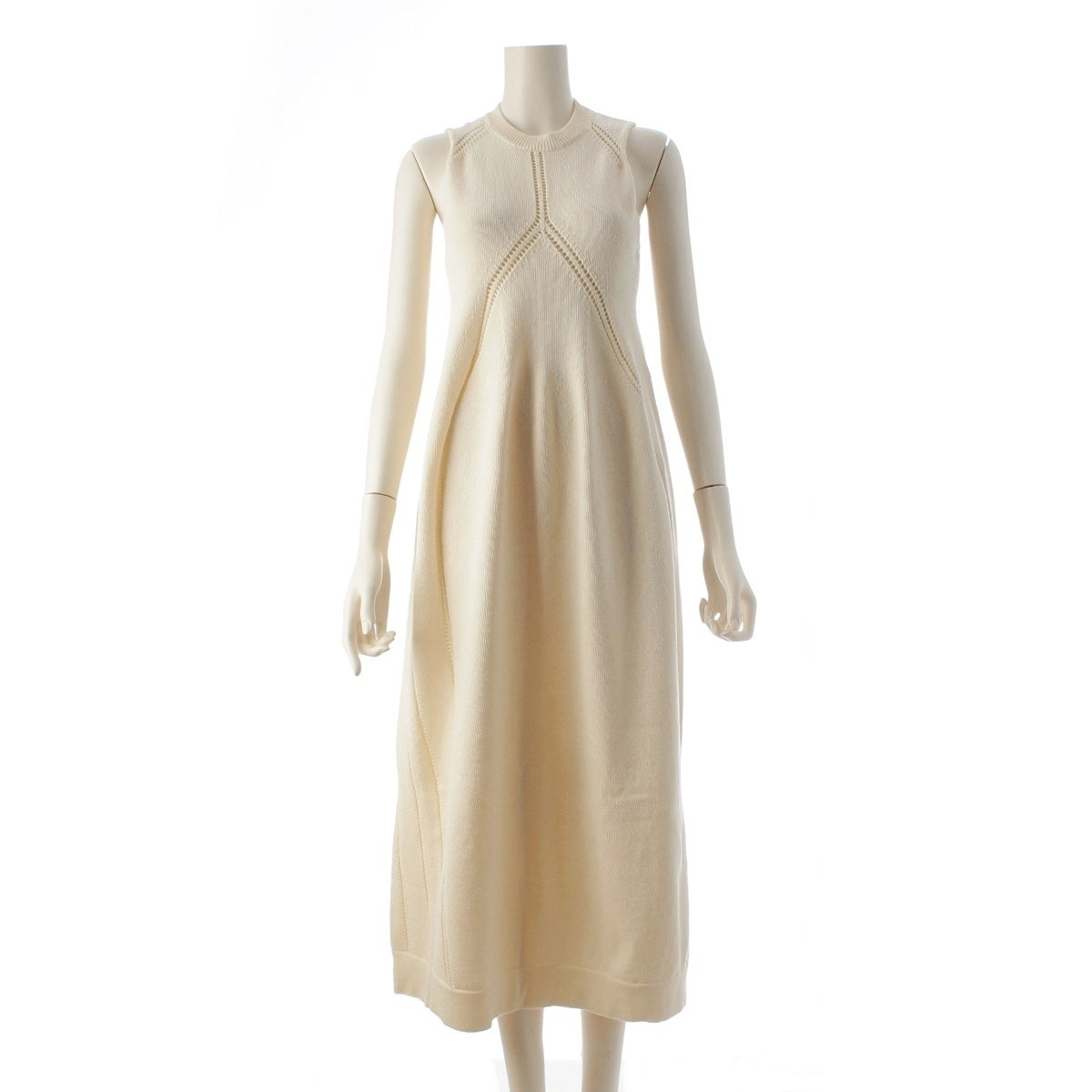 JIL SANDER wool Knit sleeveless long one piece J01CT0130 J14617 Ivory 36