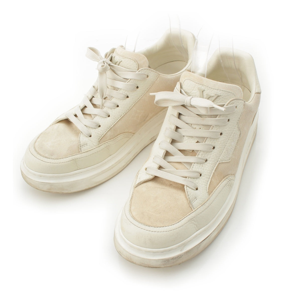 LOUIS VUITTON Beverly Hills Line Low cut sneakers shoes white beige 7