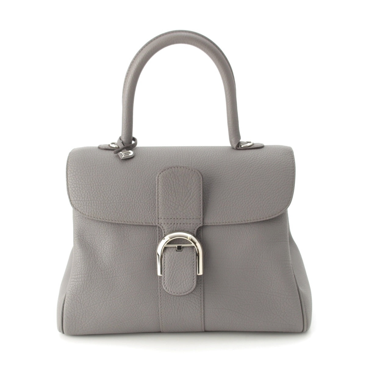 Delvaux Cowhide Brillon MM Fly Crispy Speaker 2WAY Shoulder Handbag Stone Gray