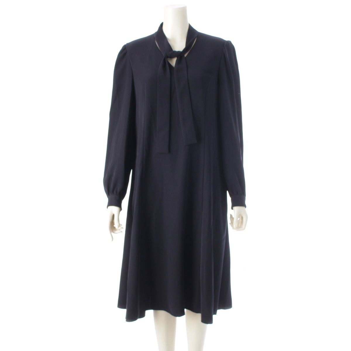 FOXEY NEW YORK Jeanne Bow tie long sleeve one piece dress 45681 Navy 42
