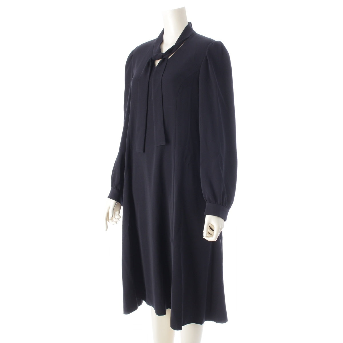 FOXEY NEW YORK Jeanne Bow tie long sleeve one piece dress 45681 Navy 42