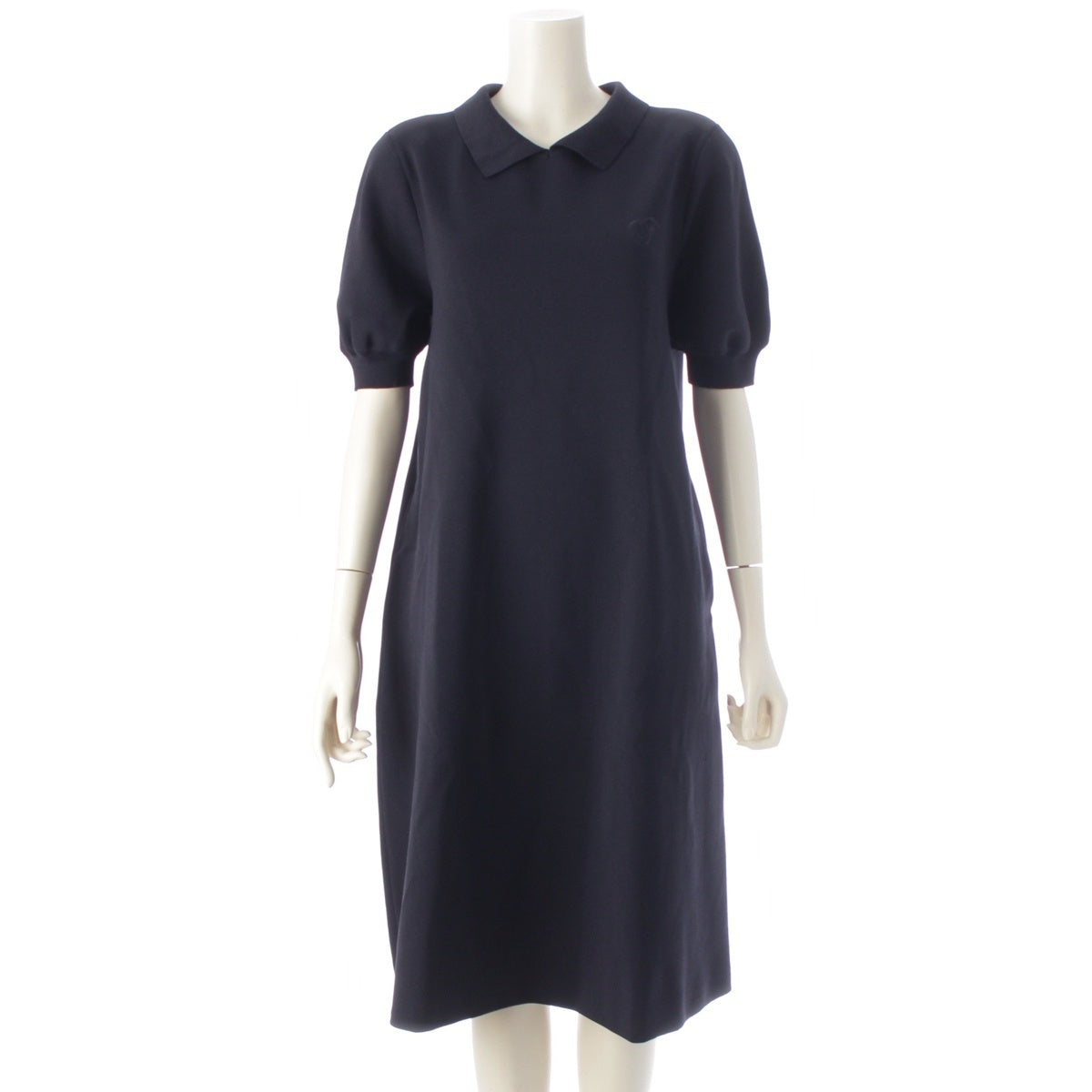 FOXEY NEW YORK Westend Embroidered knit short-sleeved top one piece dress 45860 Navy 42