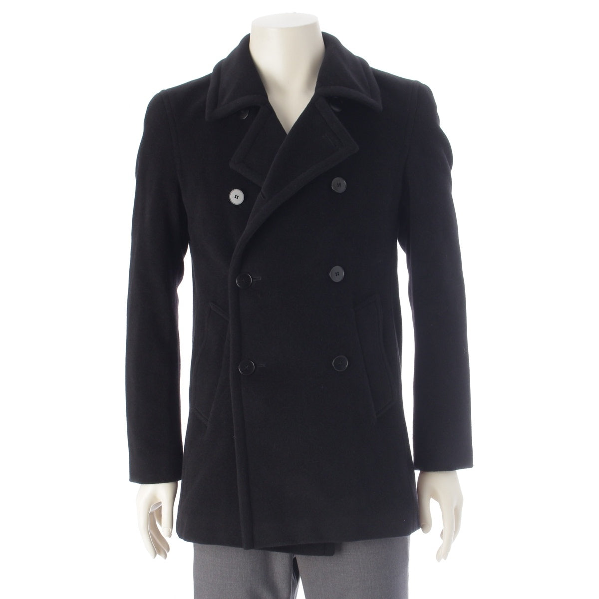 agnes b. Homme Angola vintage pea coat black 46