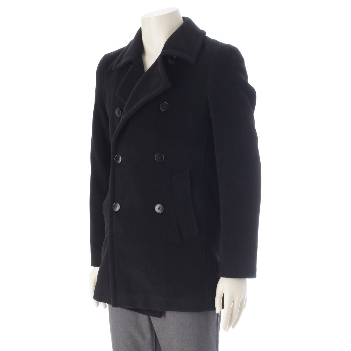 agnes b. Homme Angola vintage pea coat black 46