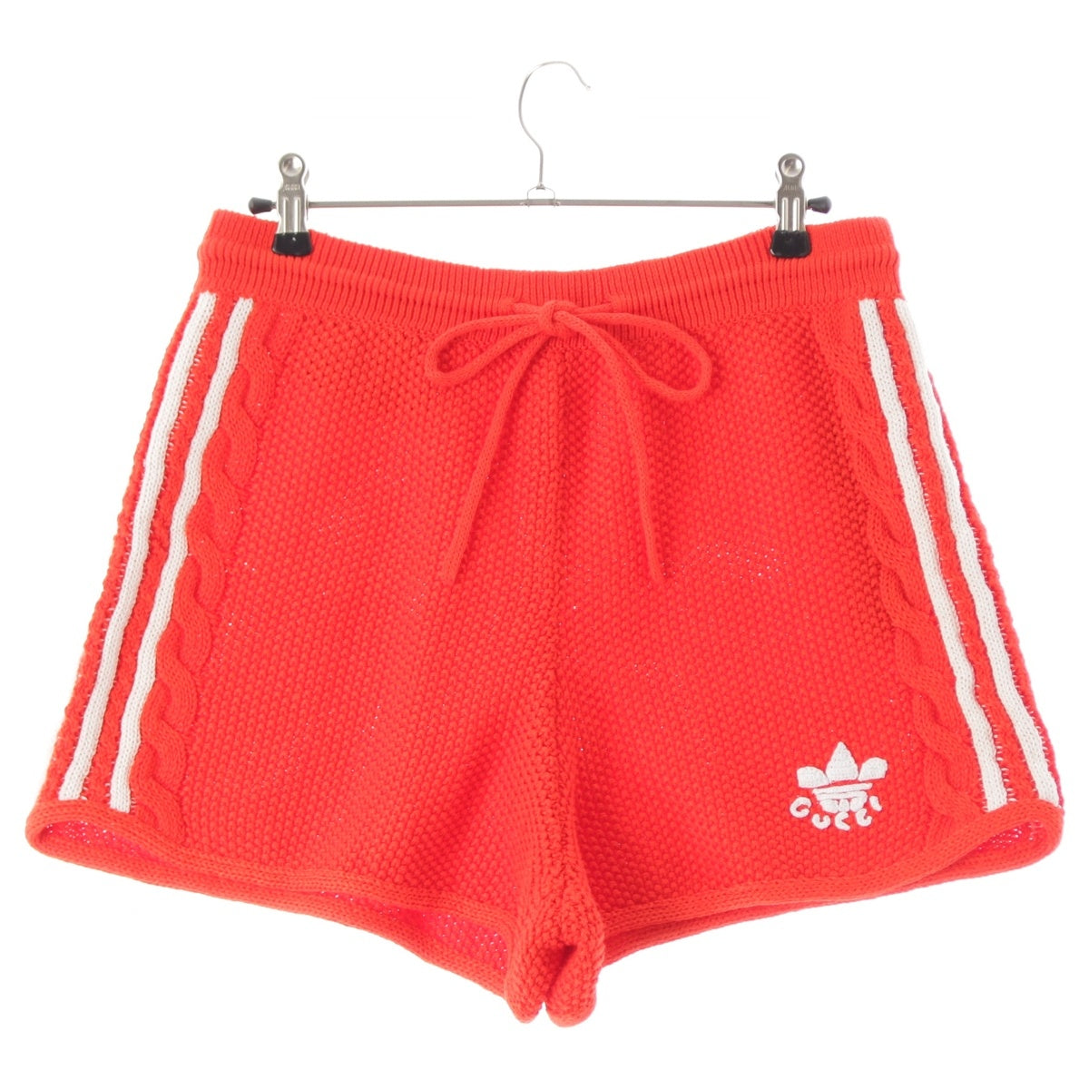 GUCCI Adidas linen Sideline Cable Knit Shorts (Half) Pants 693835 Red XL