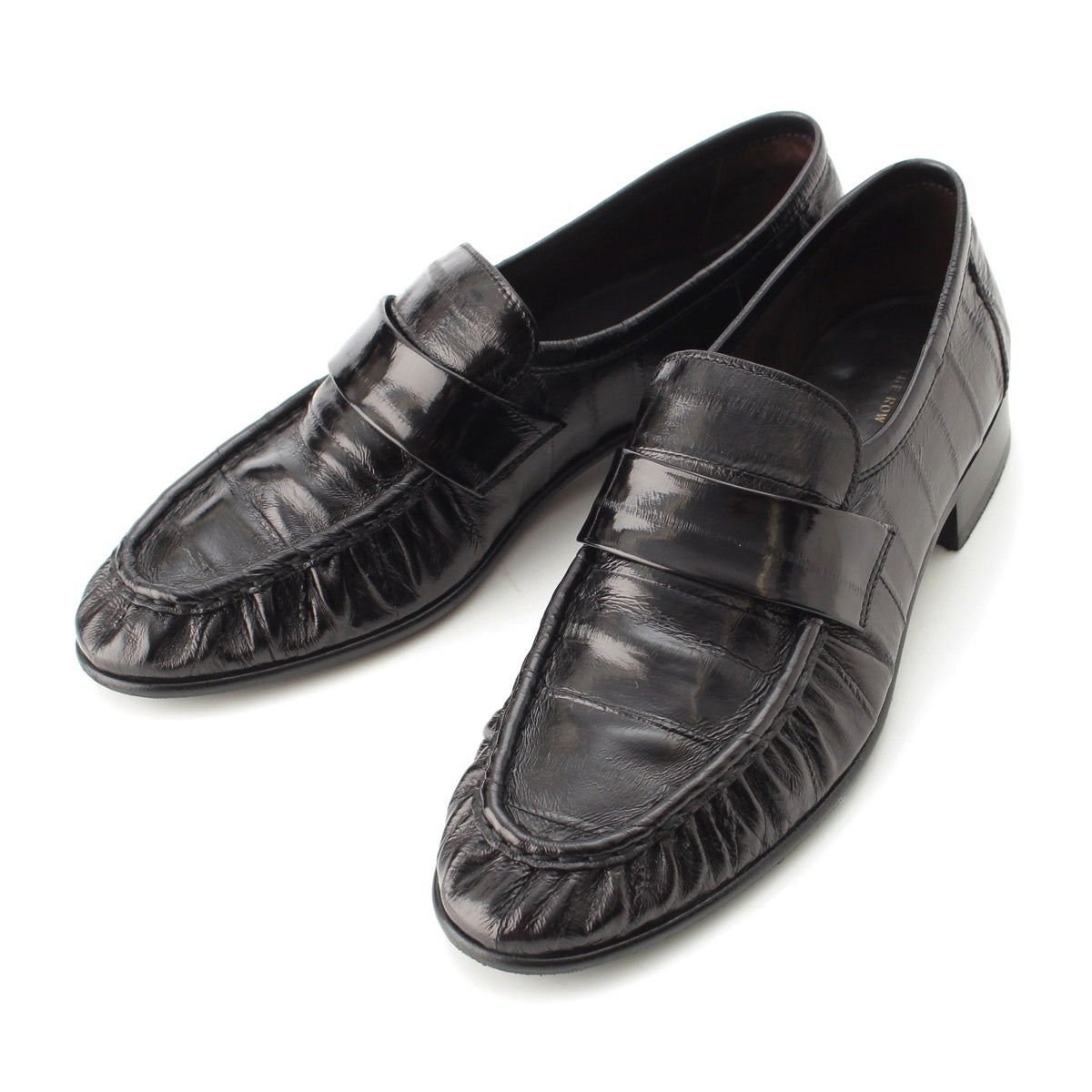 THE ROW Eelskin Soft leather Soft Loafer loafers shoes F1280 black 37